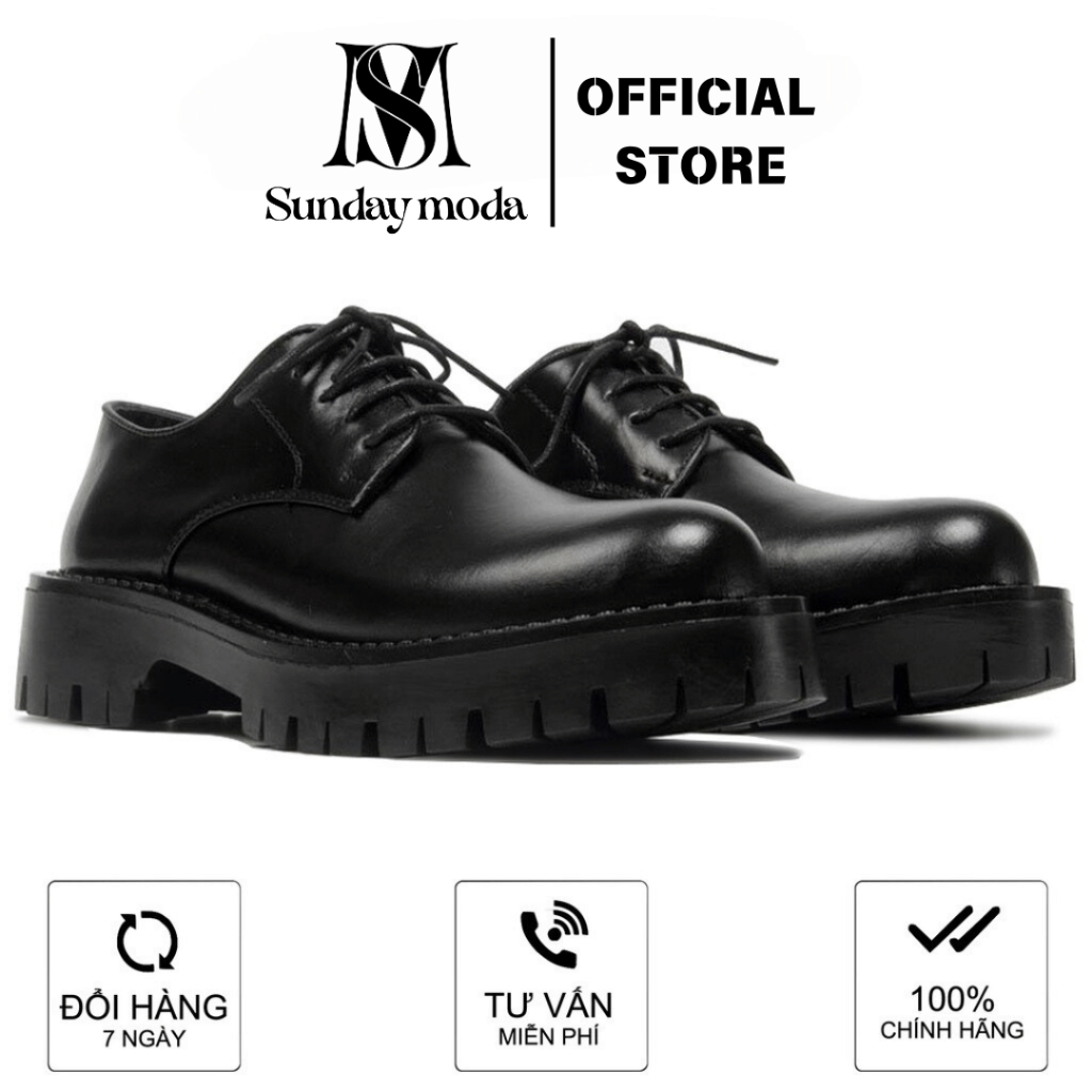 Giày Derby Chunky Sunday Moda Đế Cao Su Đúc Nguyên Khối 4cm Thời Trang DC001