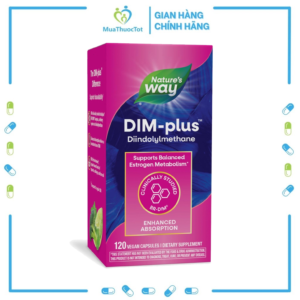 Nature's Way Dim-Plus Estrogen Metabolism Viên Uống Cân Bằng Nội Tiết Tố 120 viên