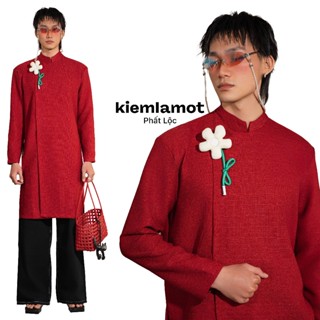 Áo dài nam cách tân Kiếm Là Mốt Phất Lộc vải tuýt không bao gồm quần, không pin cài hoa