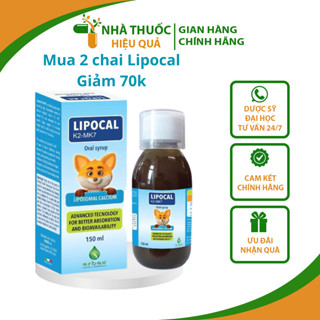 Siro Lipocal K2 MK7 I Phức hợp canxi hữu cơ thúc đẩy phát triển xương răng cho bé I Chai 150 ml.thuochieuqua