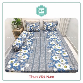 Bộ ga giường Thun lạnh việt nam cao cấp ( 1 ga + 2 áo nằm+ 1 áo ôm, đủ kích thước)