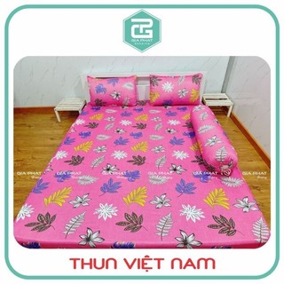 Bộ ga giường Thun lạnh việt nam cao cấp ( 1 ga + 2 áo nằm+ 1 áo ôm, đủ kích thước)