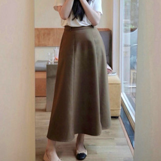   HÀNG CÓ SẴN  Chân váy dài màu nâu vạt xẻ CEDAR SKIRT dáng chữ A nhẹ nhàng công sở thanh lịch 