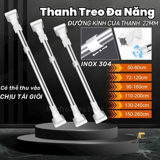  Thanh treo đa năng inox không cần khoan tường Thanh Treo Quần Áo Gắn Tường Đa Năng Thông Minh Không Cần Khoan Lỗ. 