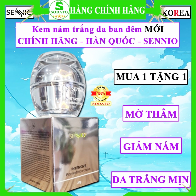 Kem đêm nám trắng da sennio chính hãng hàn quốc sennio intensive pigmentation cream tàn nhang ngày