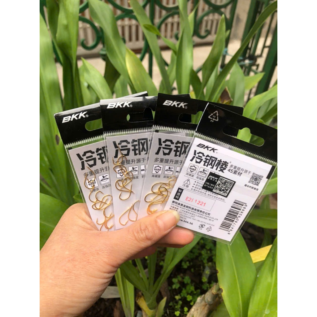 lưỡi câu bkk vàng có ngạnh từ số 3 đến số 10, lưỡi câu có ngạnh bkk chuyên chép, rô, diếc,...