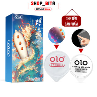 Bao Cao Su Olo Gân Gai Cửu Long (Hộp 1Bcs Trơn + 9Bi) - Bcs Bi Dọc Thân, Nhiều Gel Bôi Trơn, Rộng 52mm
