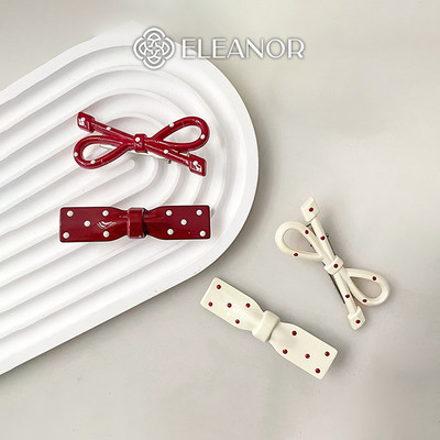 Set 2 kẹp tóc nữ Eleanor Accessories hình chiếc nơ basic phụ kiện tóc kẹp tóc mái 9145