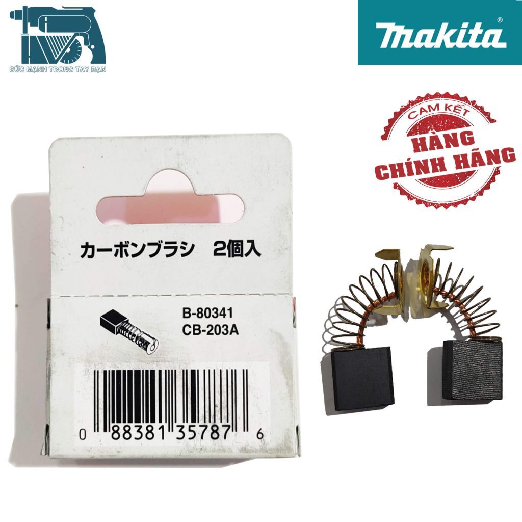 Chổi than Makita B-80341 CB-203A dùng cho máy M2400B, M2401B, LC1230, LW1401, MT241, MT243, MT362