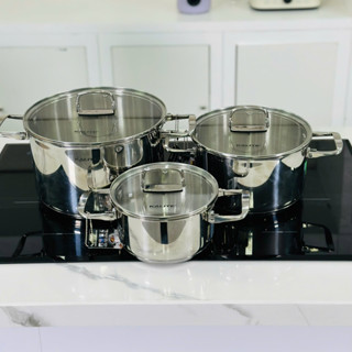 Bộ nồi inox 5 đáy cao cấp Kalite KL381, inox 304, tay cầm gấp gọn thông minh