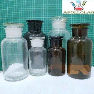 (Siêu lớn) Chai thủy tinh trắng, nâu MIỆNG RỘNG nắp đậy 1000ml, 2500ml
