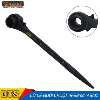 Cờ lê đuôi chuột cao cấp 19-22 mm Asaki AK-6456, cờ lê giàn giáo 2 đầu tự động thép Chrome Vanadium, công tắc đảo chiều