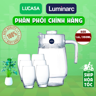 Bộ Bình Ly Thủy Tinh Luminarc Tivoli Salto 7 Món 1.6L/350ml - 7L2674L2560 | Phân Phối Chính Hãng