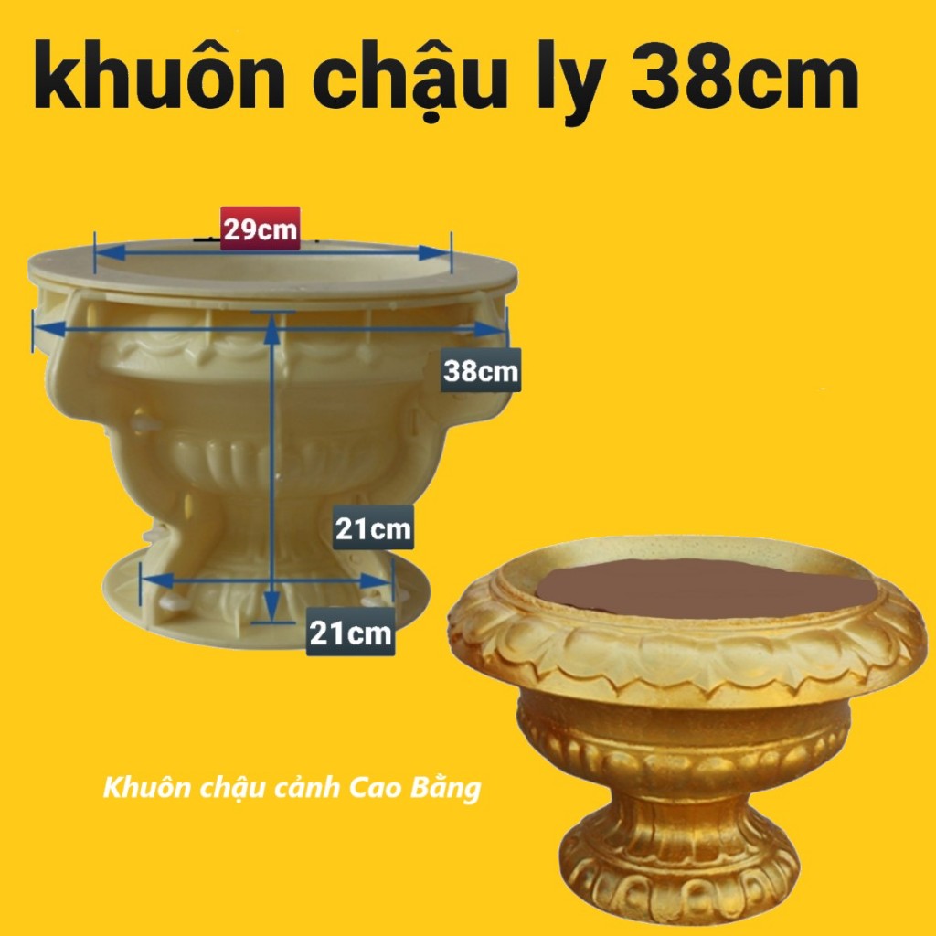 Khuôn đúc chậu ly 38 [khuôn chậu ABS có lòng trong]