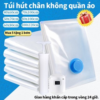  【🎁5 tặng 1 Bơm tay Túi Hút Chân Không Quần Áo tiết kiệm không gian Giúp Tủ Quần Áo Gọn Gàng 