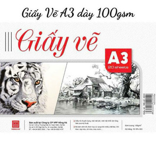 Giấy vẽ 1 xấp 20 tờ Tem Đỏ đl100gsm