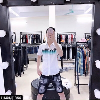 Áo Sơ Mi Cộc Trắng Thoms