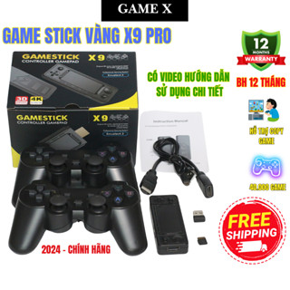 Máy Chơi Game Stick Vàng X9 Chip S905 x 3 Cấu Hình Cao Kèm 2 tay cầm Ram 2GB Có 40000 Game Cài Sẵn Độ Phân Giải 4K