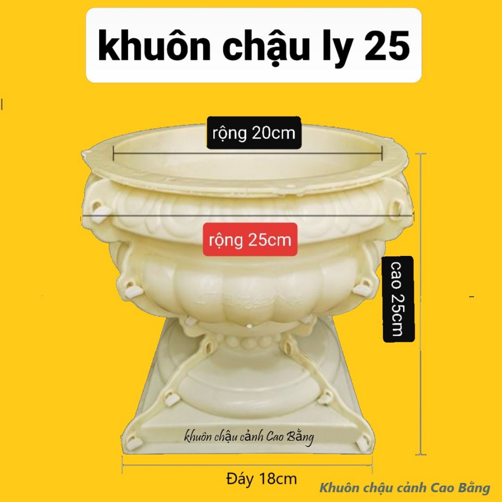 Khuôn đúc chậu ly 25 [khuôn chậu ABS có lòng trong]
