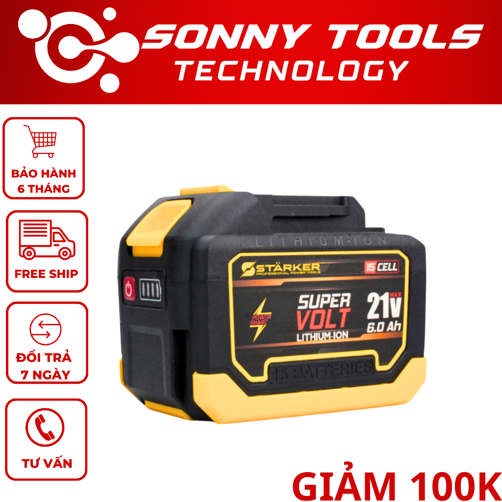 Pin 15 Cell Starker Vỏ Chống Sốc Chân Pin Phổ Thông Dung Lượng Cao