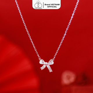 Dây chuyền bạc nữ Tyche Bow1 nạm đá ,chốt khóa cao cấp trẻ trung phù hợp đeo đi học, đi chơi,đi làm TYCHE JEWELRY