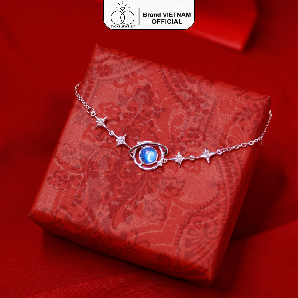 Lắc tay bạc nữ Tyche Moon over size kiểu dáng Hàn Quốc phong cách trẻ trung phù hợp đeo đi học, đi chơi TYCHE JEWELRY