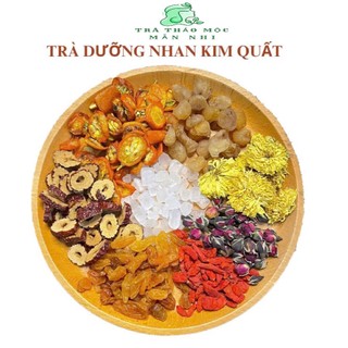  Trà dưỡng nhan kim quất 7 vị thảo mộc  Kim quất long nhãn táo đỏ nho vàng kỉ tử hoa cúc hoa hồng  