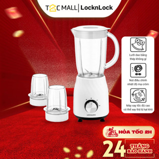Máy xay sinh tố đa năng LocknLock Smart Blender 1.2L EJM462 -Lưỡi thép không gỉ, xay mịn hơn 50% máy thường- T2CMALL