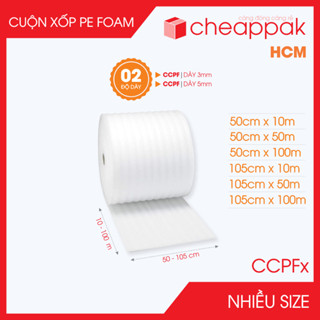 CCPF - Cuộn xốp PE Foam dài 100m - Dày 3mm - Nhiều khổ - Xốp chống sốc, xốp gói hàng