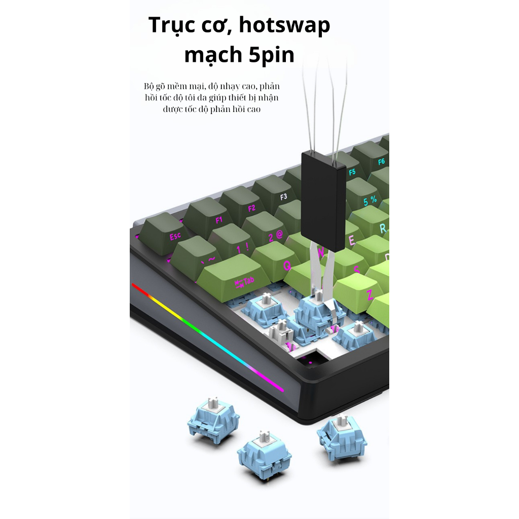 Bàn phím cơ Fullsize không dây JK980  - 3 mode kết nối - Cấu trúc gasket mount - Led RGB - App marco | BigBuy360 - bigbuy360.vn