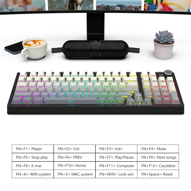 Bàn phím cơ Fullsize không dây JK980  - 3 mode kết nối - Cấu trúc gasket mount - Led RGB - App marco | BigBuy360 - bigbuy360.vn