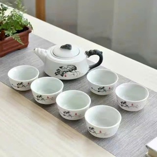 Bộ Ấm Trà Qoai men tuyết 7 món, ấm pha chè