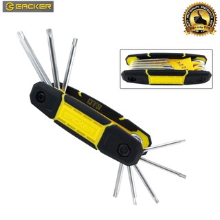Bộ lục giác gập thép CR-V 6150 Eacker Kapusi 8 chi tiết 1.5mm - 8mm bộ khóa lục giác xếp 8 trong 1 hệ mét đa năng