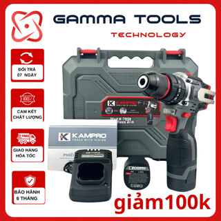  Máy Khoan Pin Kampro K-7038 3 Chức Năng Đầu Kẹp Autolock Động Cơ Không Chổi Than 