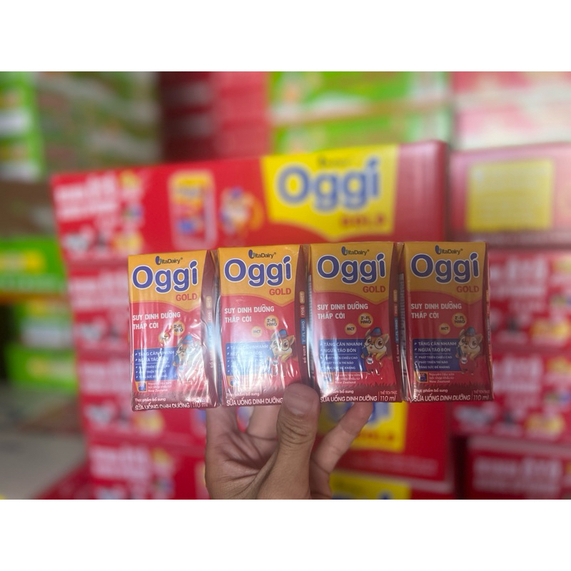 Thùng Sữa bột pha sẵn Oggi Gold hộp 110ml vs 180ml