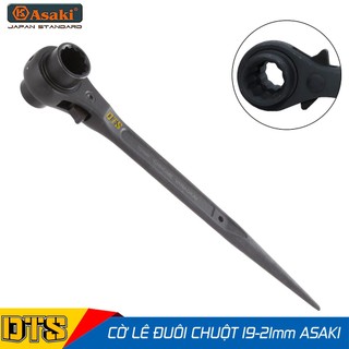 Cờ lê đuôi chuột cao cấp 19-21 mm Asaki AK-6455, cờ lê giàn giáo 2 đầu tự động thép Chrome Vanadium, công tắc đảo chiều