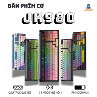 Bàn phím cơ Fullsize không dây JK980  - 3 mode kết nối - Cấu trúc gasket mount - Led RGB - App marco
