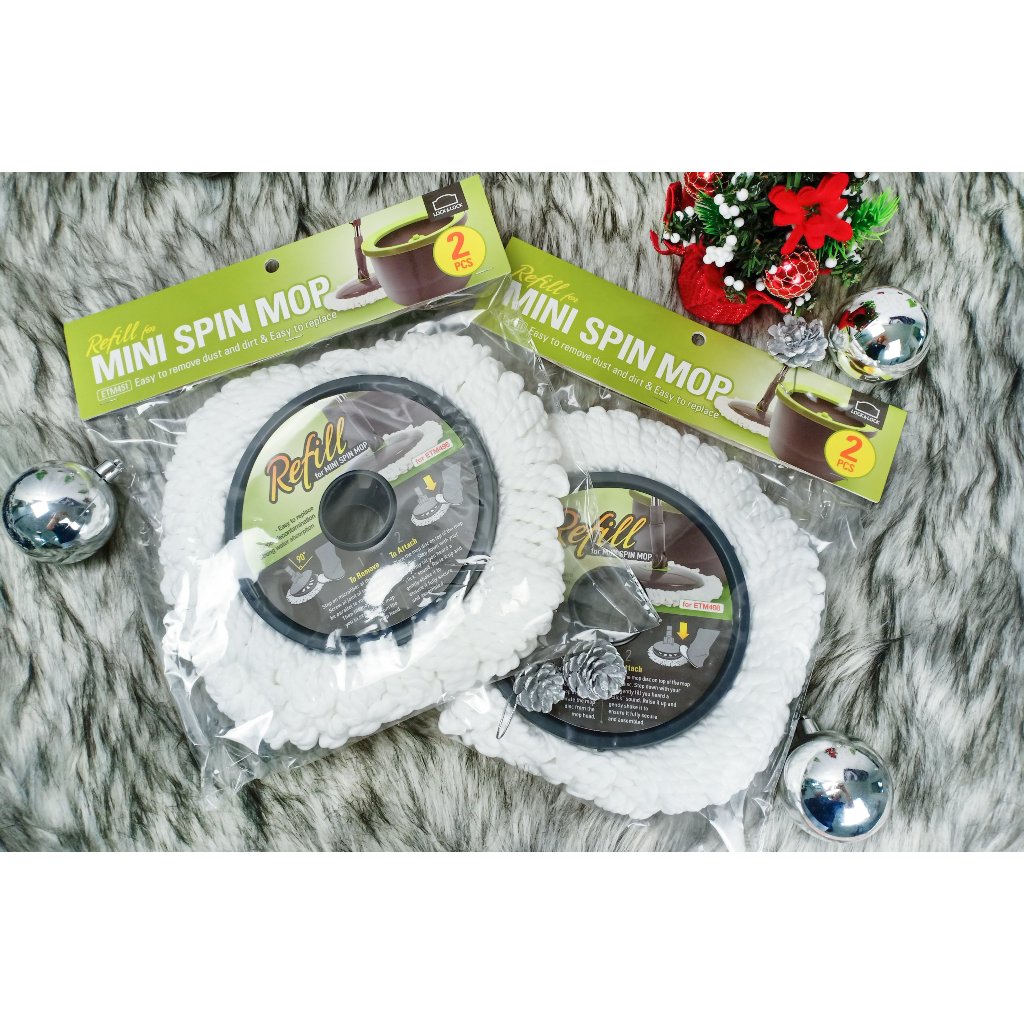 Bộ 2 Bông Lau Nhà Thay Thế LocknLock ETM451 Cho Cây Lau Nhà ETM498MIT ETM498MITS2 HPP345 - T2C Mall