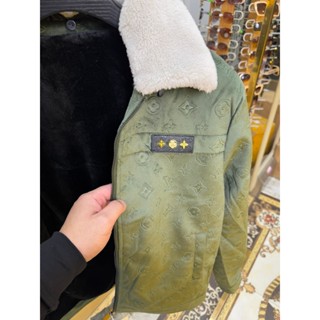  Áo khoác da nam cổ lông lót lông dày dặn Áo da nam mùa đông 