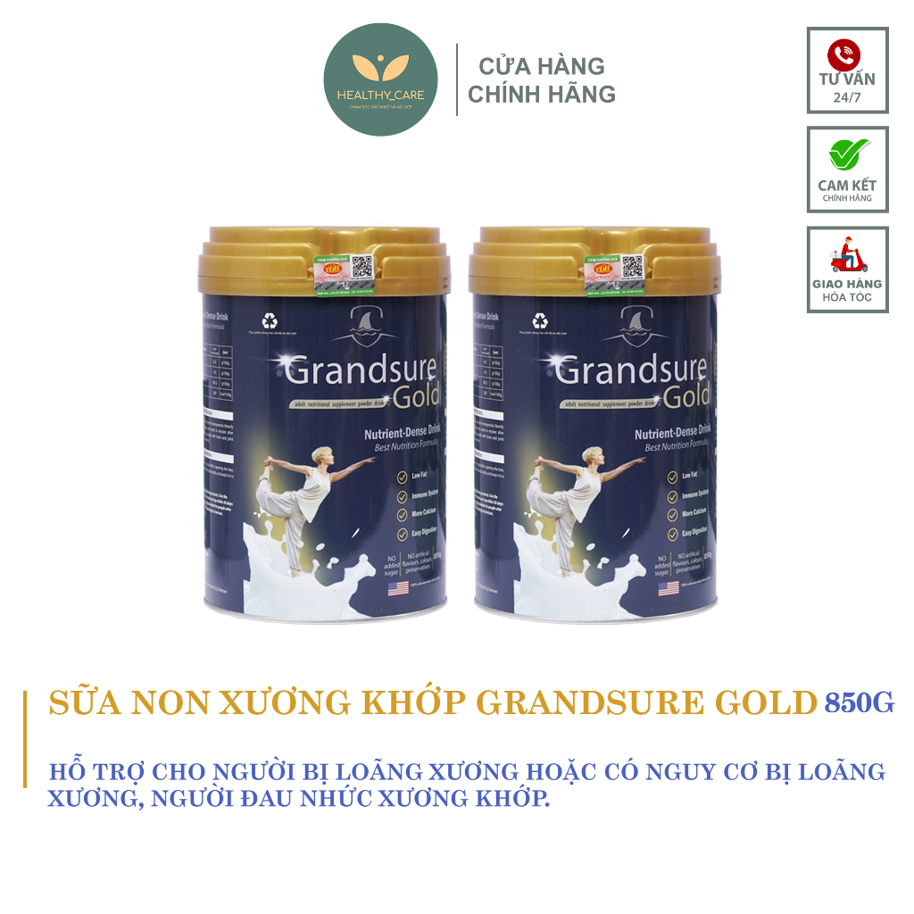 Combo 2 lon Sữa non xương khớp GRANDSURE GOLD lon 850g [CHÍNH HÃNG] - chống loãng xương
