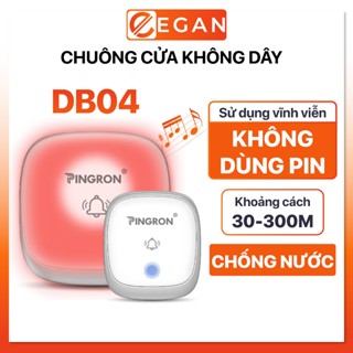 Chuông cửa không dây thông minh không pin, chống nước PINGRON PR-DB04, bảo hành 1 đổi 1, chính hãng