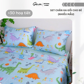 Bộ chăn ga gối 5 món cho bé lụa Tencel size 1m2x2m đến 1m8x2m GIA AN HOME DECOR cao cấp nhiều hoạ tiết chăn chần bông