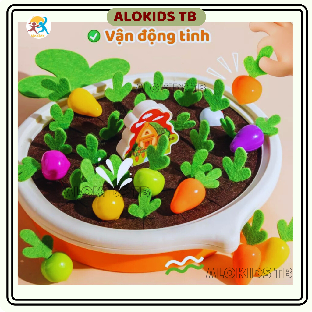 Đồ Chơi Nhổ Cà Rốt, Nhổ Củ Cải Rèn Luyện Trí Nhớ Phát Triển Đa Giác Quan Cho Bé, Alokid