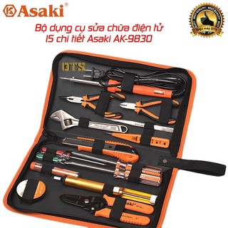 Bộ dụng cụ sửa chữa điện tử đa năng 15 chi tiết Asaki AK-9830