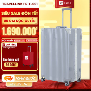 Vali Size 20 Cao Cấp | Travellink SecureX FR-TL001 - Nhựa PC Khung Nhôm, Khóa Khung Sập 2 Đầu Chống Rạch Trộm