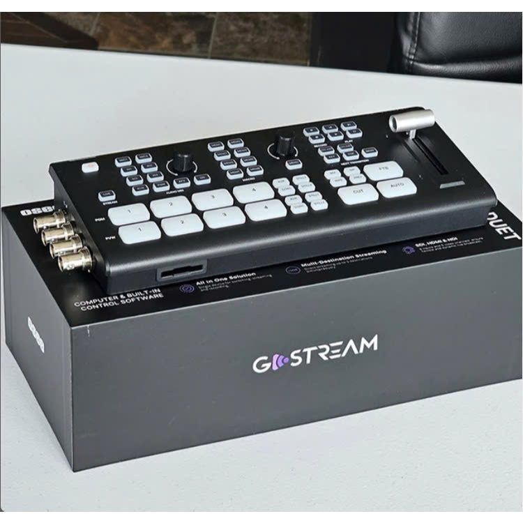 Bàn trộn Osee GoStream Duet 4 input HDMI + 4 input SDI + 1 input USB camera ghi hình vào thẻ nhớ hoặ