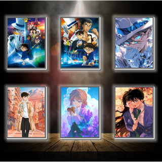  Tranh đèn led 3D đổi màu Conan - Tranh đèn led 3D ANIME trang trí bàn làm việc đèn ngủ 