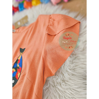 Đầm maxi nhún tầng thêu cá