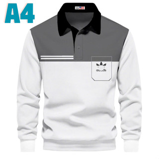 Áo PoLo Nam Cổ Bẻ Dài Tay ,Áo Thun Nam ADlDAS Có Túi Chất Nỉ Cotton Giữ Nhiệt, Thiết Kế phối Dễ Mặc