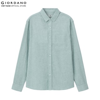 GIORDANO Áo Sơ Mi Nam Dài Tay Linen Shirt 01043201